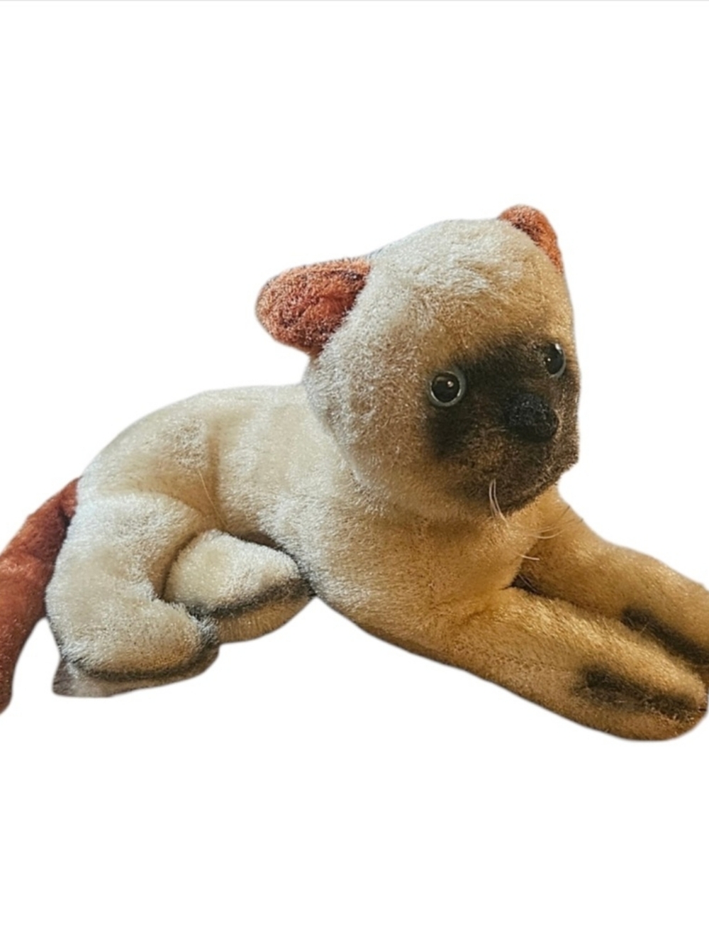 Vintage 6" Dakin Siamese Cat Kitten Plush Stuffed Animal Laying 1960's-70's